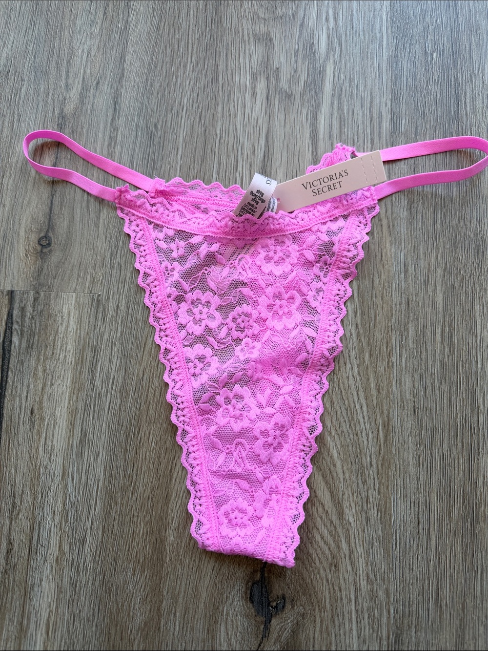 Victoria's Secret Pink Floral Lace String Thong